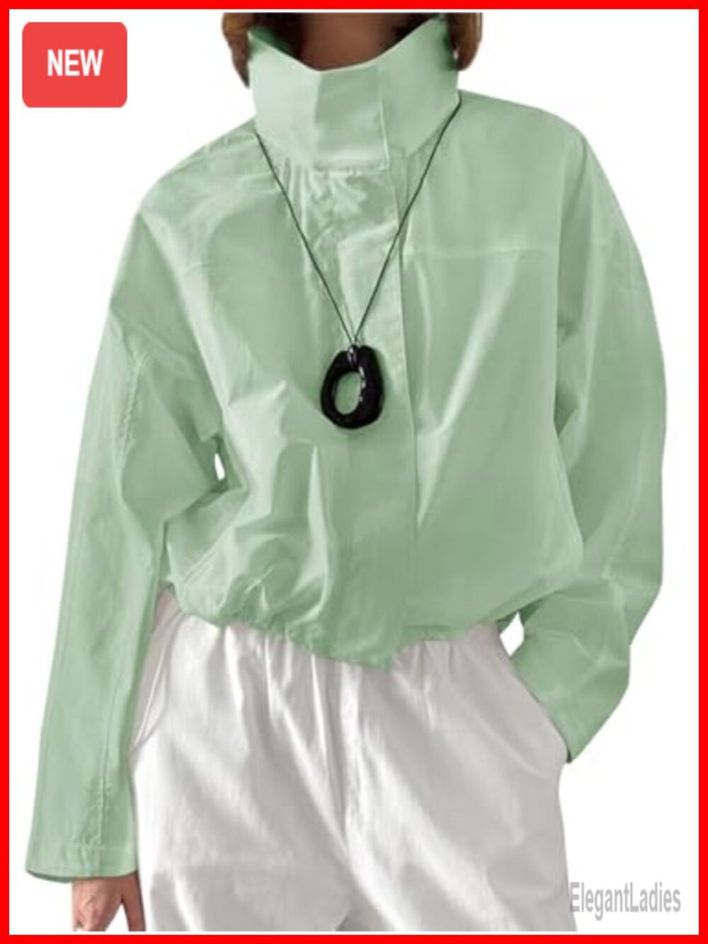 Womens Casual Lightweight Hooded Windbreaker Zip Up Jacket